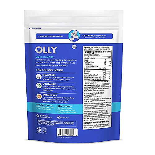 OLLY Extra Strength Sleep Gummy, Occasional Sleep Support, 5 mg Melatonin, L-...