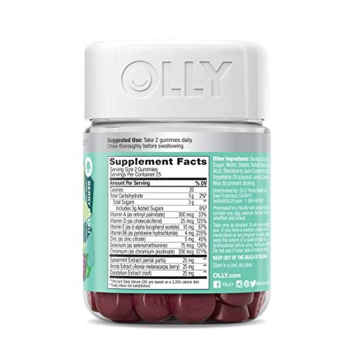 OLLY Flawless Complexion Gummy, Clear and Healthy Skin Support, Vitamins E, A...