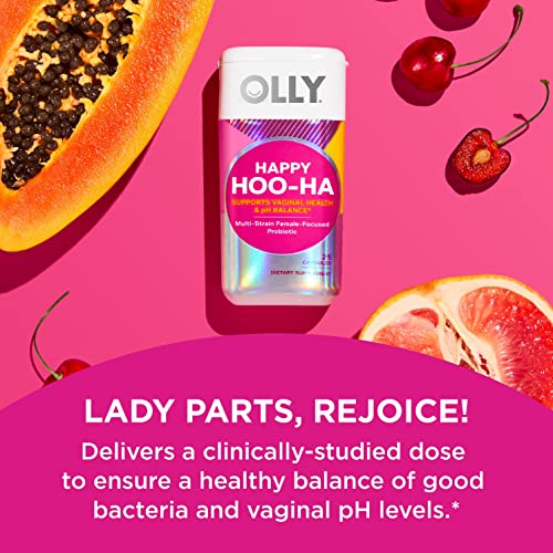 OLLY Happy Hoo-Ha Capsules, Probiotic for Women, Vaginal Health and pH Balanc...