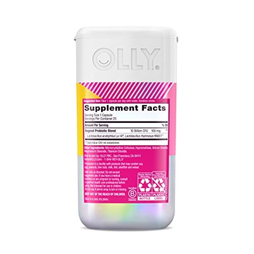 OLLY Happy Hoo-Ha Capsules, Probiotic for Women, Vaginal Health and pH Balanc...
