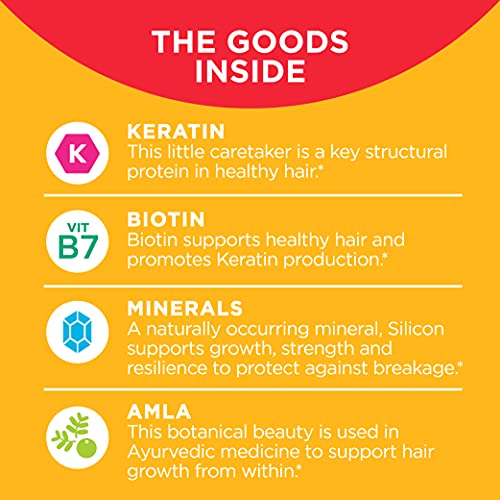 OLLY Heavenly Hair Gummies, Supports Strong Healthy Hair Growth, Keratin, Bio...