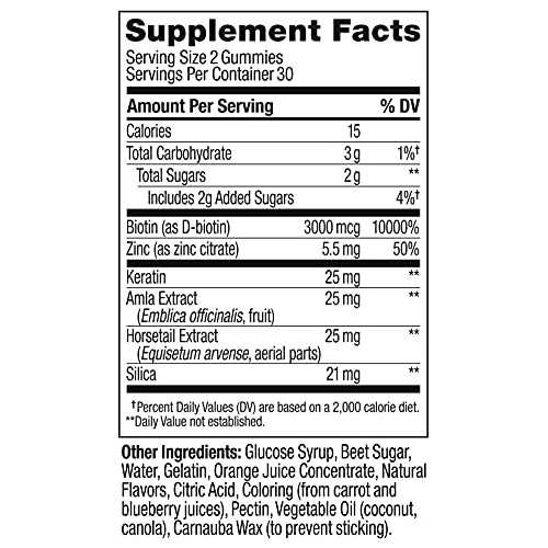 OLLY Heavenly Hair Gummies, Supports Strong Healthy Hair Growth, Keratin, Bio...