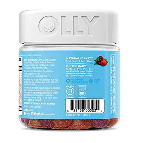 OLLY Kids Multivitamin + Probiotic Gummy, Digestive and Immune Support, Vitam...