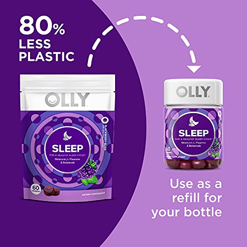 OLLY Sleep Gummy, Occasional Sleep Support, 3 mg Melatonin, L-Theanine, Chamo...