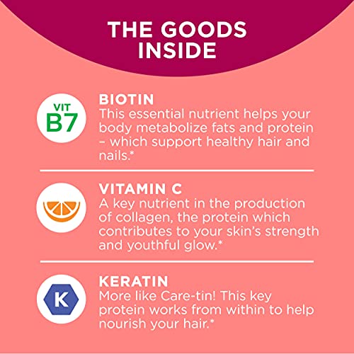 OLLY Undeniable Beauty Gummy, For Hair, Skin, Nails, Biotin, Vitamin C, Kerat...