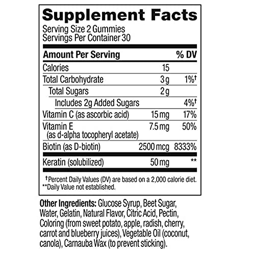 OLLY Undeniable Beauty Gummy, For Hair, Skin, Nails, Biotin, Vitamin C, Kerat...