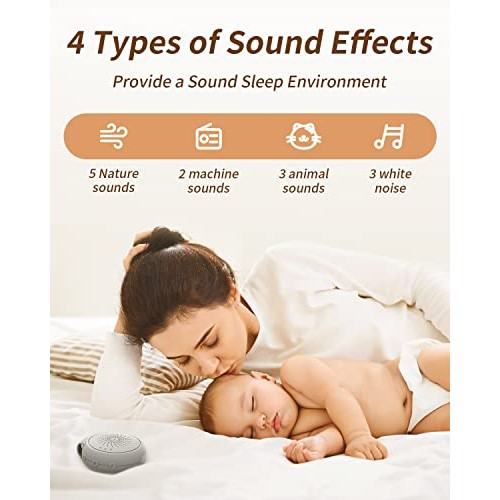 OLOWN Portable White Noise Machine for Baby, Sleep Sound Machine with 12 Soot...