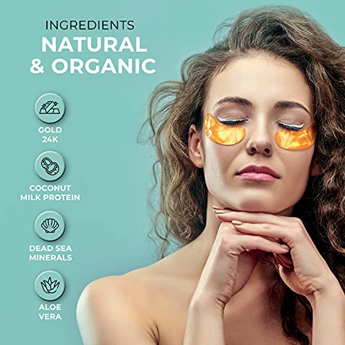 Olrom Eye Mask - 4 Kits Under Eye Patches: Gold Collagen Eye Pads, Detox Dead...