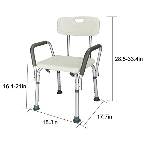 OMECAL 450LBS Medical Shower Chair Bath Seat,Upgraded Transfer Bench Stool Fr...