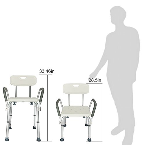 OMECAL 450LBS Medical Shower Chair Bath Seat,Upgraded Transfer Bench Stool Fr...