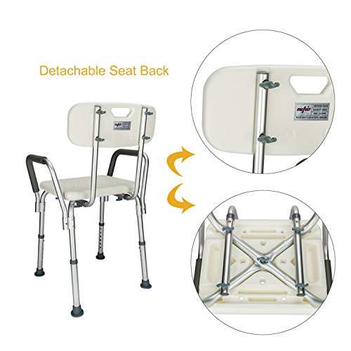 OMECAL 450LBS Medical Shower Chair Bath Seat,Upgraded Transfer Bench Stool Fr...