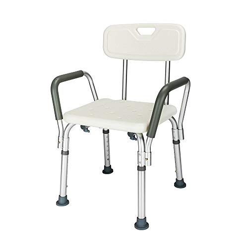 OMECAL 450LBS Medical Shower Chair Bath Seat,Upgraded Transfer Bench Stool Fr...