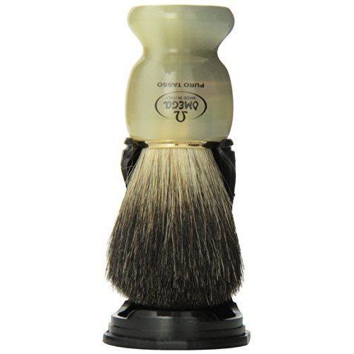 Omega 63171 Stripey 100% Pure Badger Shaving Brush with Stand