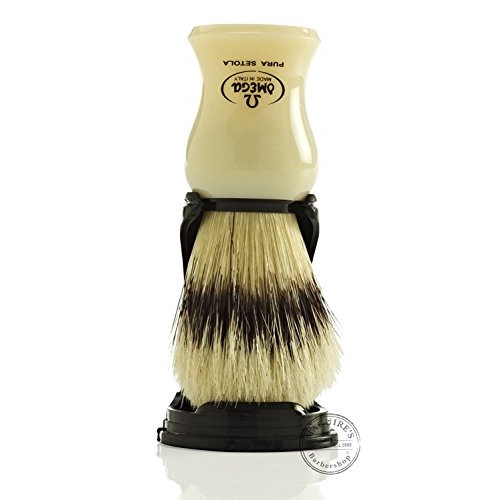 Omega Shaving Brush and Stand Pure Bristles # 80266