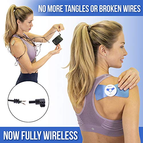 Omega Wireless TENS Unit Muscle Stimulator with Remote, 2 Back Pain Relief Pa...