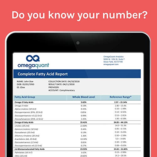 Omega Quant Omega-3 Index Complete - Complete Fatty Acid Profile Blood Test K...