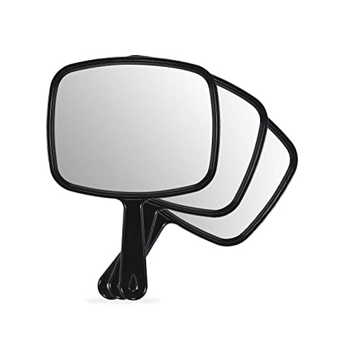 OMIRO Hand Mirror, All Black Handheld Mirror with Handle, 6.6" W x 9.3" L, Pa...