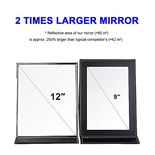 OMIRO Travel Folding Makeup Mirror Portable PU Leather Mirror with Adjustable...