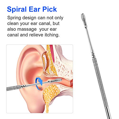 7 Pcs Ear Pick Ear Wax Remove Kit, Ear Cleaning Tools Set, Ear Curette Earwax...
