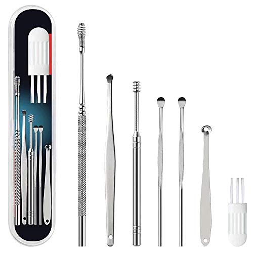 7 Pcs Ear Pick Ear Wax Remove Kit, Ear Cleaning Tools Set, Ear Curette Earwax...