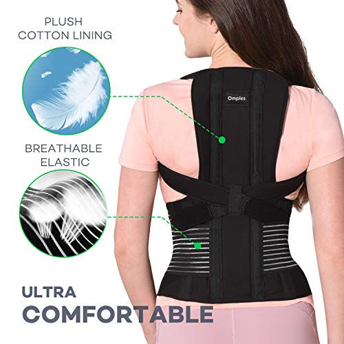 Omples Posture Corrector for Women and Men Back Brace Straightener Shoulder U...