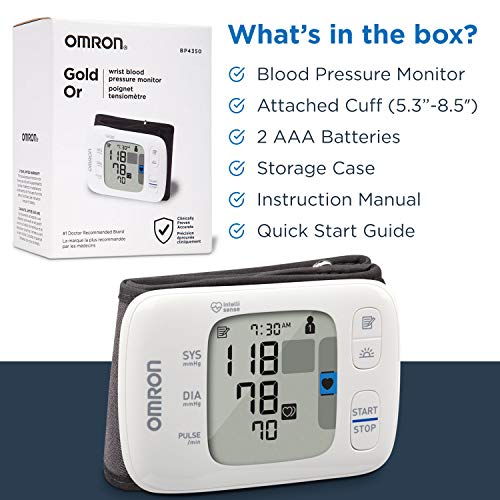 OMRON Gold Blood Pressure Monitor, Portable Wireless Wrist Monitor, Digital B...
