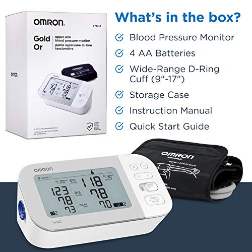 OMRON Gold Blood Pressure Monitor, Premium Upper Arm Cuff, Digital Bluetooth ...