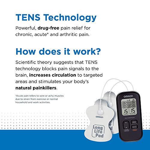 OMRON Max Power Relief TENS Unit Muscle Stimulator, Simulated Massage Therapy...