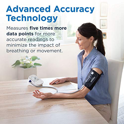 OMRON Silver Blood Pressure Monitor, Upper Arm Cuff, Digital Bluetooth Blood ...