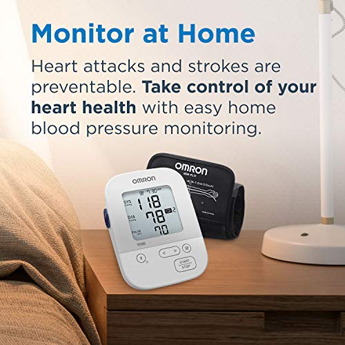 OMRON Silver Blood Pressure Monitor, Upper Arm Cuff, Digital Bluetooth Blood ...