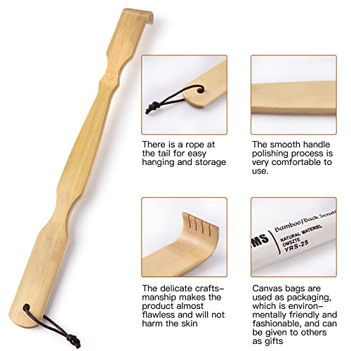 Omszte Bamboo Back Scratcher,100% Natural Bamboo Back Scratchers for Itching ...