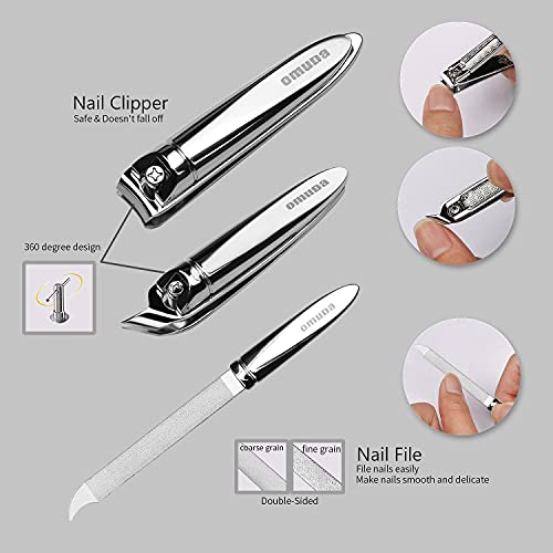 Nail Clippers Set Manicure Pedicure Kit, Professional Grooming Kit, Stainless...