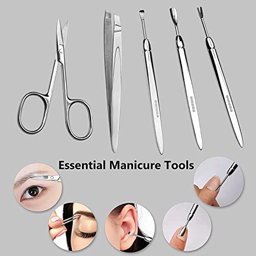 Nail Clippers Set Manicure Pedicure Kit, Professional Grooming Kit, Stainless...