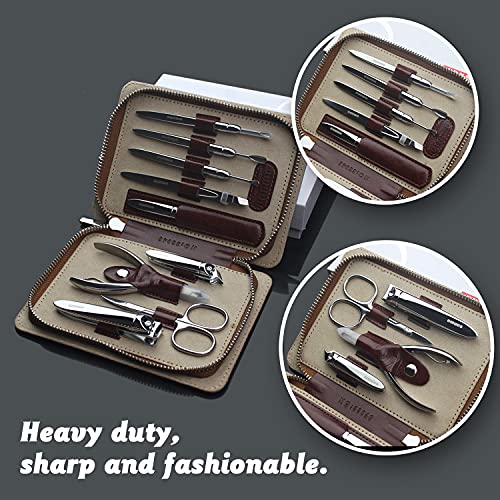 Nail Clippers Set Manicure Pedicure Kit, Professional Grooming Kit, Stainless...