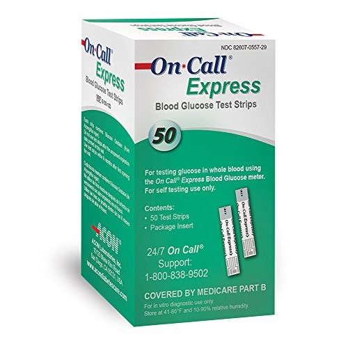On Call Express Blood Glucose Test Strips (50 Count)