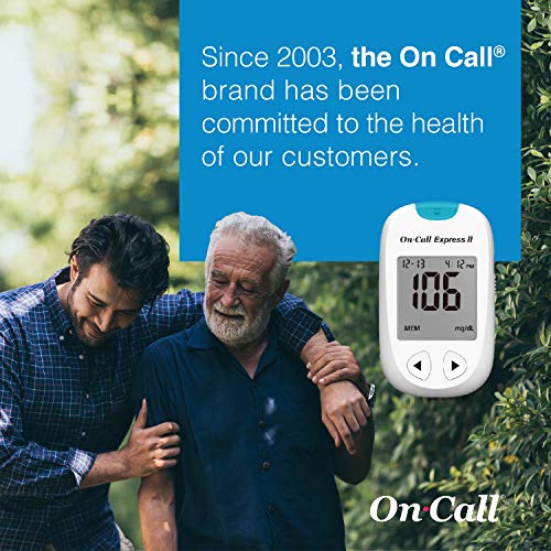 On Call Express II Diabetes Testing Kit- Blood Glucose Meter, 100 Blood Test ...