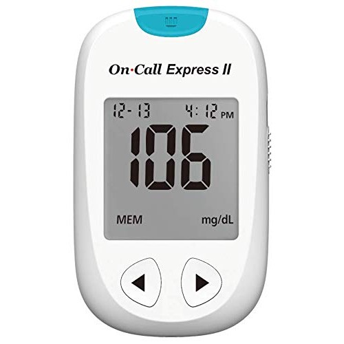 On Call Express II Diabetes Testing Kit- Blood Glucose Meter, 100 Blood Test ...