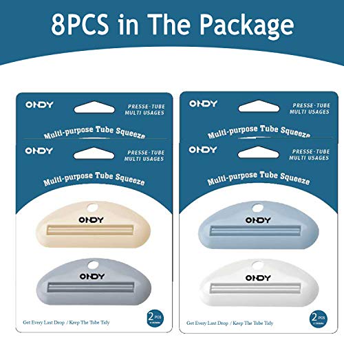 ONDY 8-Pack Toothpaste Tube Squeezers Toothpaste Clips Toothpaste Tube Pusher...