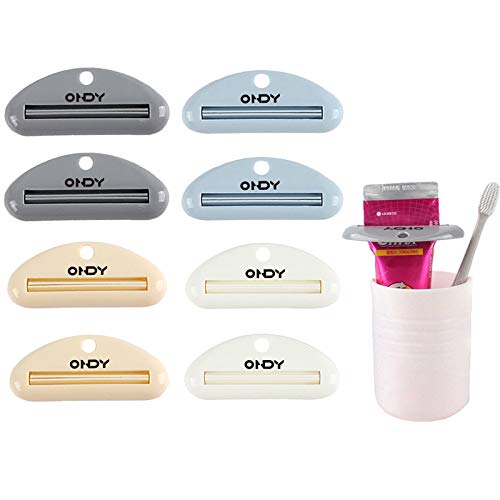ONDY 8-Pack Toothpaste Tube Squeezers Toothpaste Clips Toothpaste Tube Pusher...