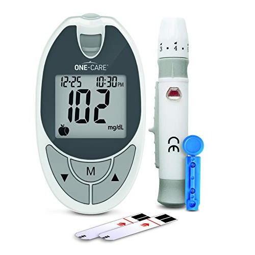 ONE-CARE™ Diabetes Testing Kit: Blood Glucose Monitor System with Blood Sugar...