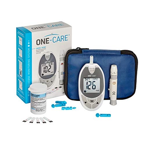ONE-CARE™ Diabetes Testing Kit: Blood Glucose Monitor System with Blood Sugar...