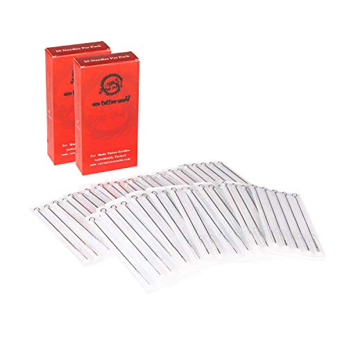 One Tattoo World 100pcs 7RL Disposable Sterile Tattoo Needles 7 Round Liner S...