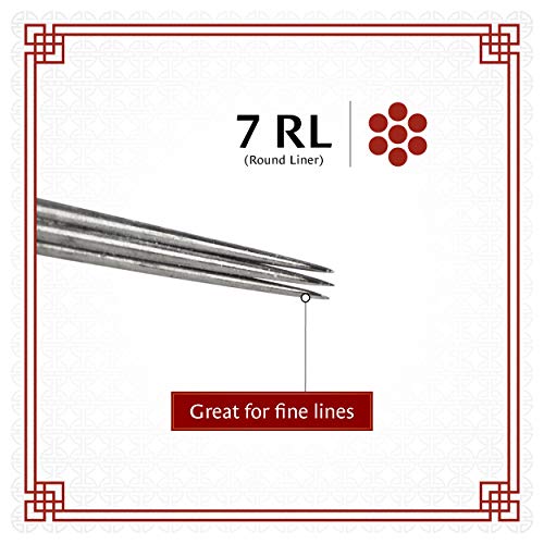 One Tattoo World 100pcs 7RL Disposable Sterile Tattoo Needles 7 Round Liner S...
