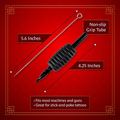One Tattoo World 100pcs Disposable Tattoo Needle and Tube 3/4 Grip RL/RS/M1, ...