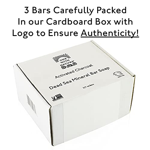 DEAD SEA Salt CHARCOAL SOAP 3 pk – Activated Charcoal, Shea Butter, Argan Oil...