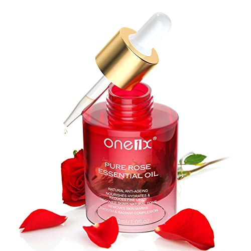 Rose Oil Essential Oil, Anti-Wrinkle Facial Oil Serum for Dry Skin Moisturizi...