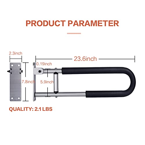 Toilet Safety Handicap Grab Bars,Medical Adjustable Rail for Toilet Aid,24 In...