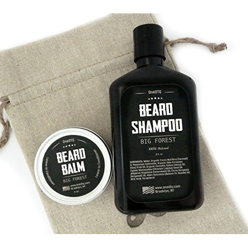 Big Forest Beard Growth Kit; Beard Shampoo & Beard Balm, All Natural and Orga...