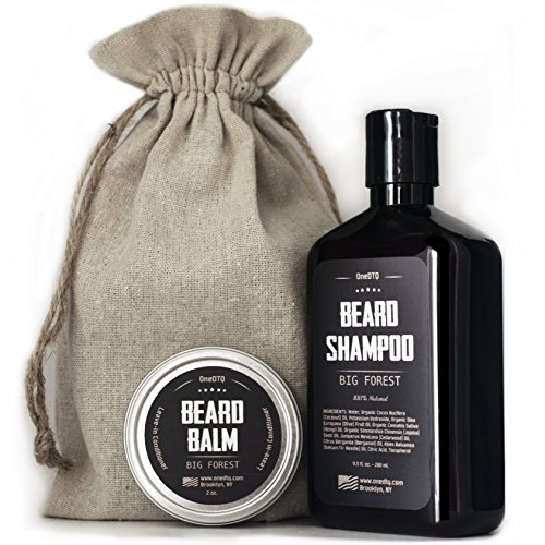 Big Forest Beard Growth Kit; Beard Shampoo & Beard Balm, All Natural and Orga...
