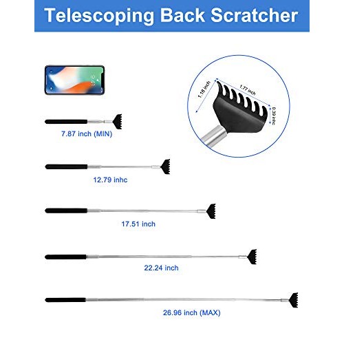 ONEEKK Portable Extendable Back Scratcher, 2 Pack Metal Telescoping Backscrat...